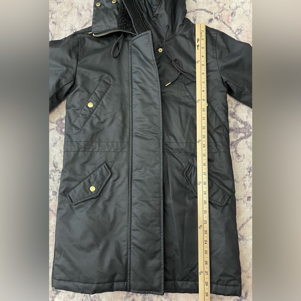 J. Crew Perfect Winter Parka PrimaLoft Black Size XXSP Petite - Picture 12 of 12